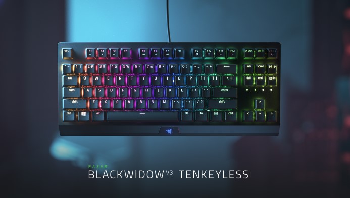 Razer 黑寡婦BlackWidow V3 Tenkeyless 幻彩版機械式鍵盤(綠軸英文