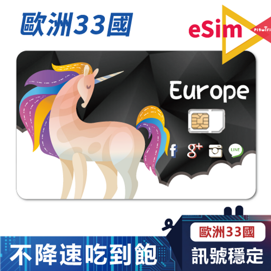 Esim-歐洲33國 不降速”吃到飽 4G/5G上網SIM卡 ( 3-30天 ) - PIGWIFI - eSIM