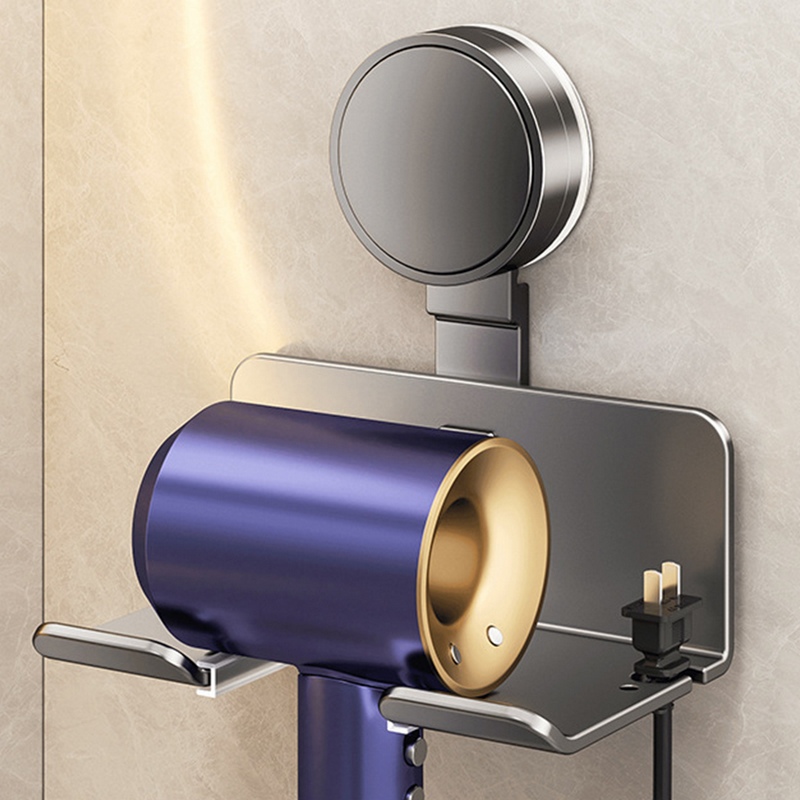 【吸盤系列】太空鋁吹風機置物架