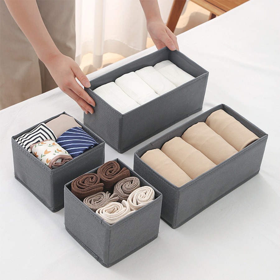 無紡布衣物分格收納盒