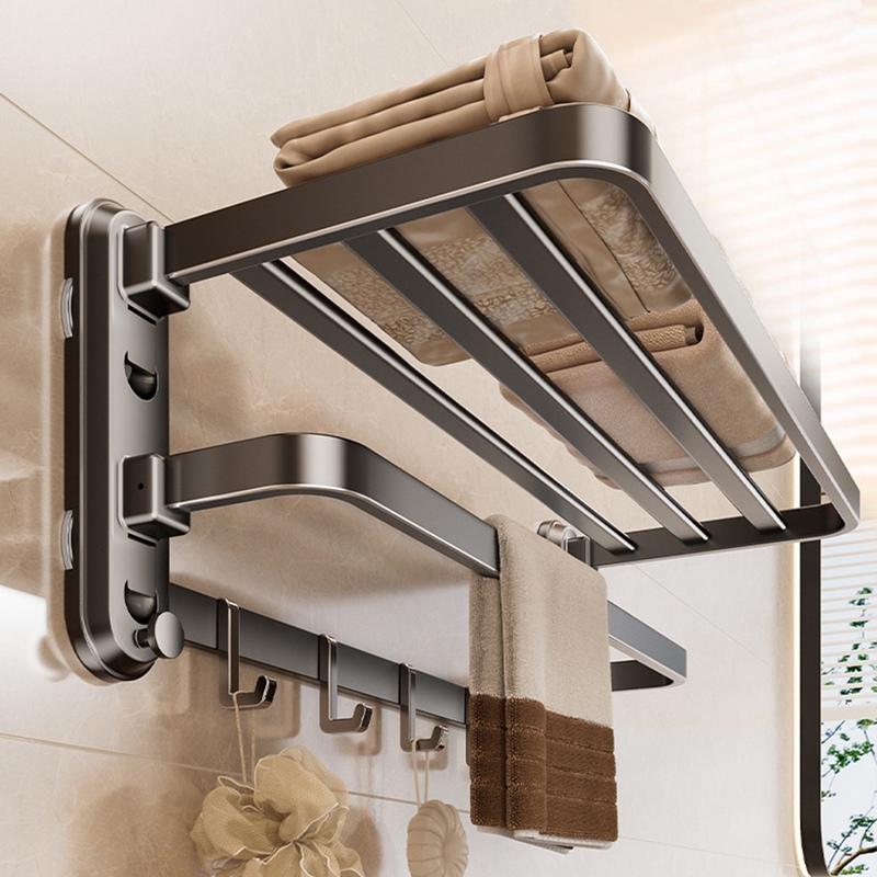 【吸盤系列】太空鋁折疊毛巾架